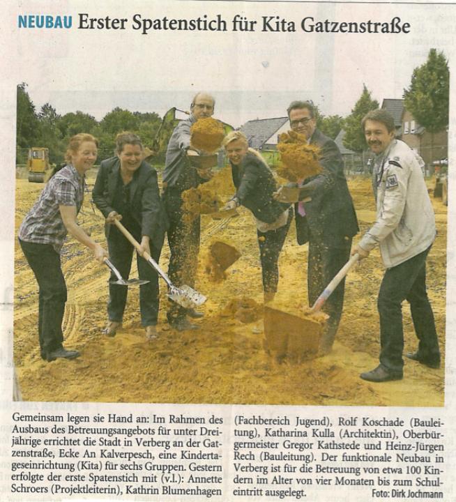 Neubau – erster Spatenstich für Kita Gatzenstraße