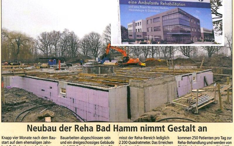 Neubau der Reha Bad Hamm nimmt Gestalt an