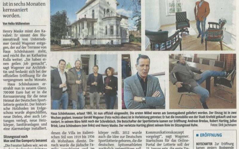 Sportlotterie sitzt jetzt in Krefeld